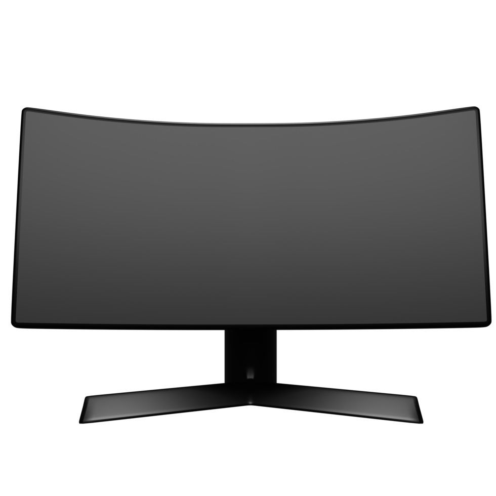 3d Monitor Curved Free Png